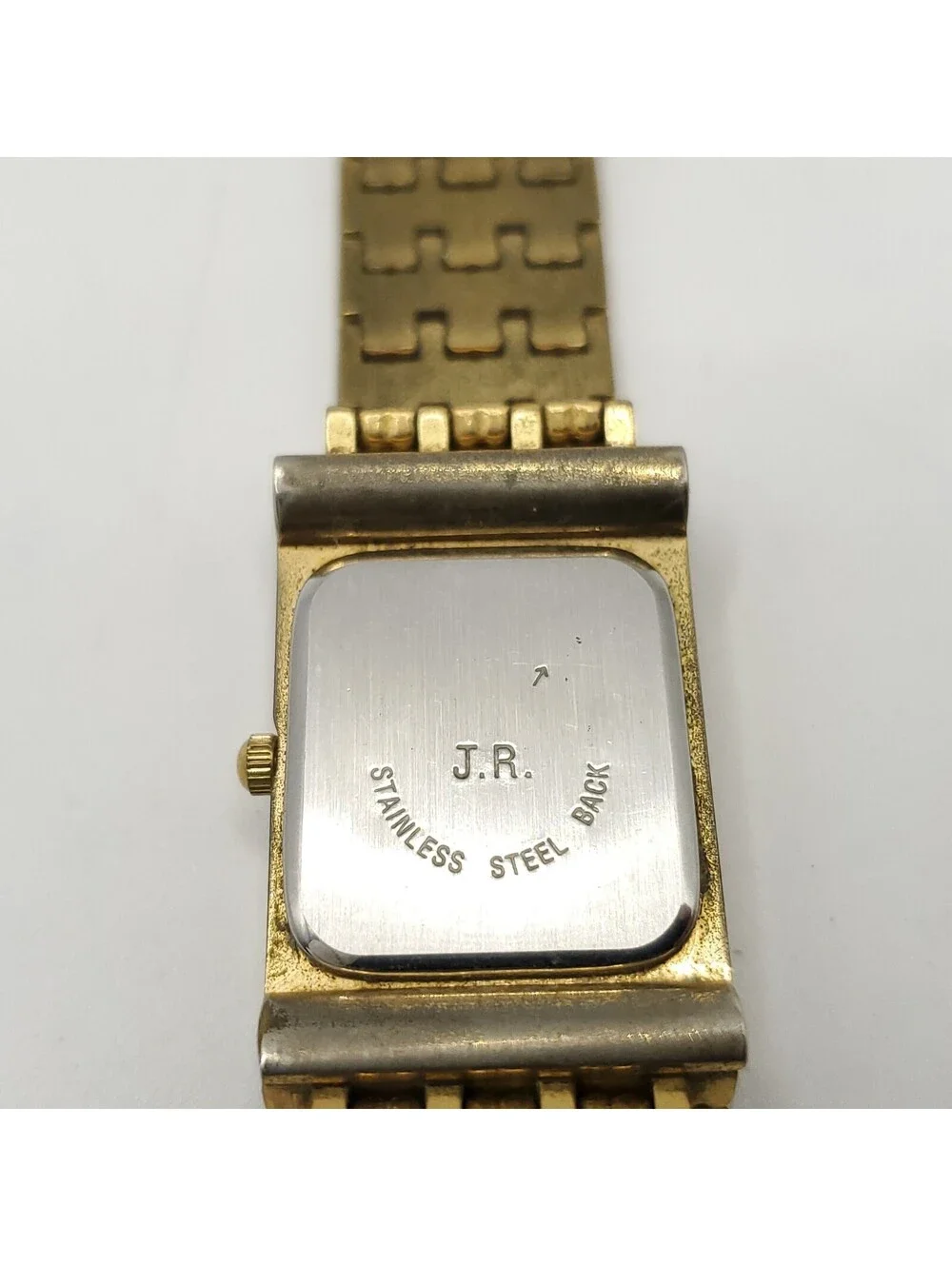 Joan Rivers Classics Rectangle Gold Tone 20mm Womens Watch New Battery 6.5